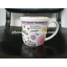 A grade office home travel fine royal bone china ceramic coffee mugs with lid wholesale